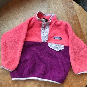 Patagonia Coral and Plum Fleece Pullover